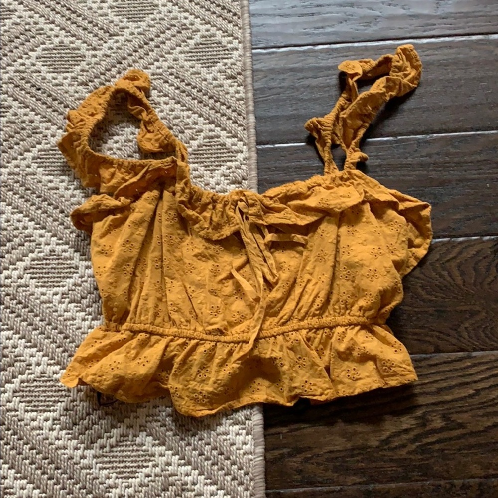 Gold Ruffe Crop Top